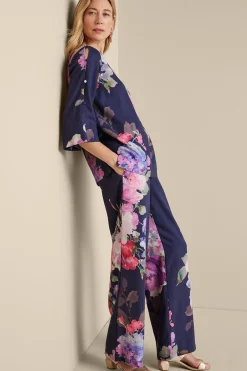Feminine Flourish|Into The Blues-Soft Surroundings Lizette Wide-Leg Pant Marseille Floral Exploded