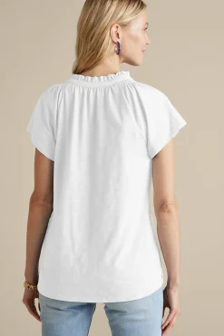 Into The Blues|Vacation Shop-Soft Surroundings Loretta SUPIMA® Slub Tee Azure Blue