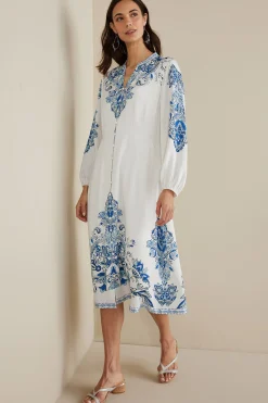 patterned|mid-length-Soft Surroundings Louise Midi Dress Perissa Scarf