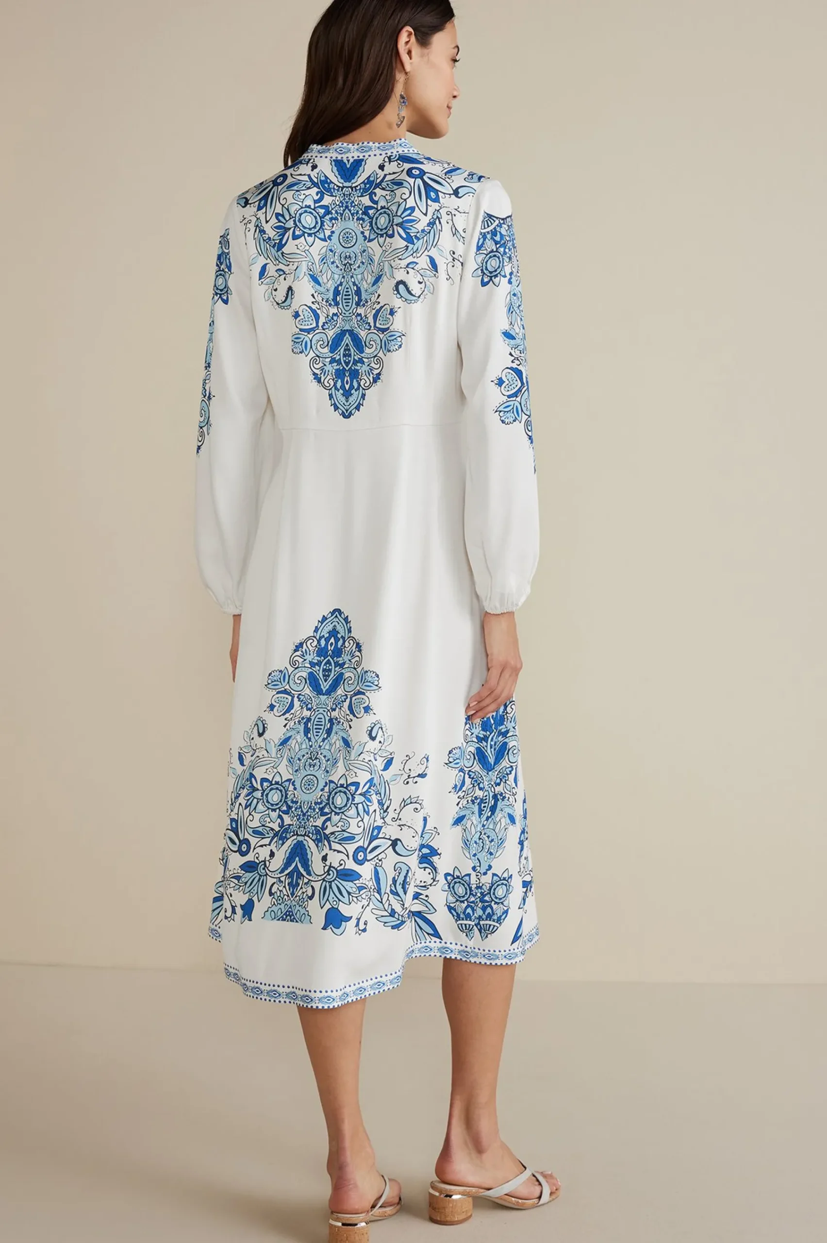 patterned|mid-length-Soft Surroundings Louise Midi Dress Perissa Scarf
