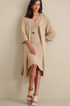 Sweaters & Cardigans|elbow length-Soft Surroundings Lucera Cardigan Sand Dune