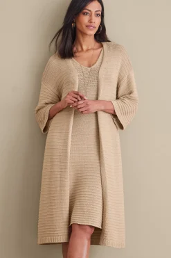 Sweaters & Cardigans|elbow length-Soft Surroundings Lucera Cardigan Sand Dune