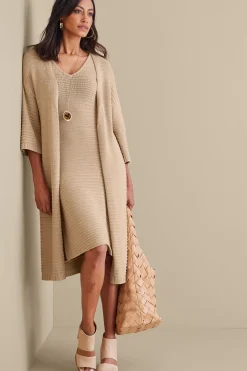 Sweaters & Cardigans|elbow length-Soft Surroundings Lucera Cardigan Sand Dune
