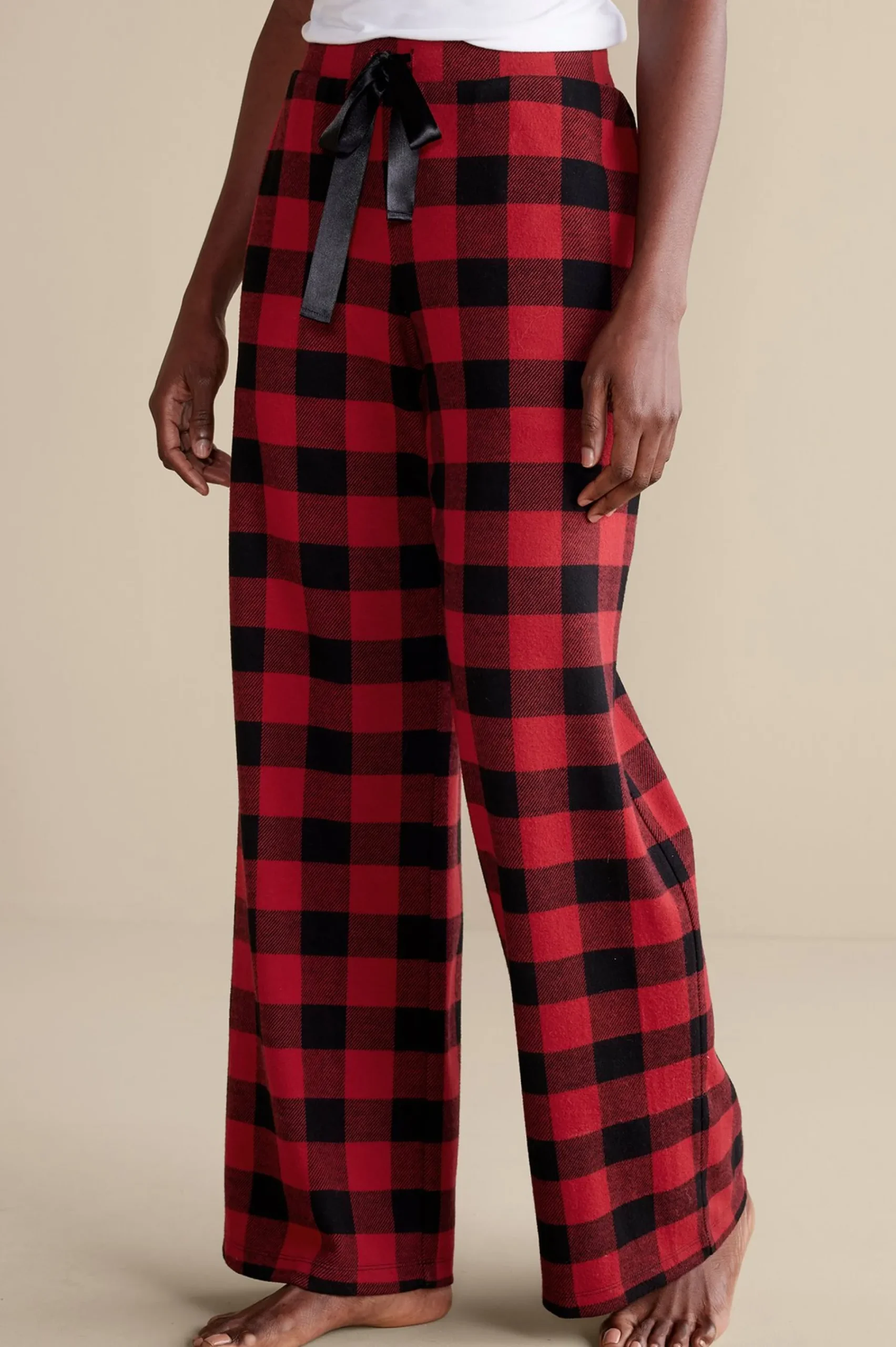 Sleepwear & Lounge-Soft Surroundings Mad About Plaid Pant Red Plaid