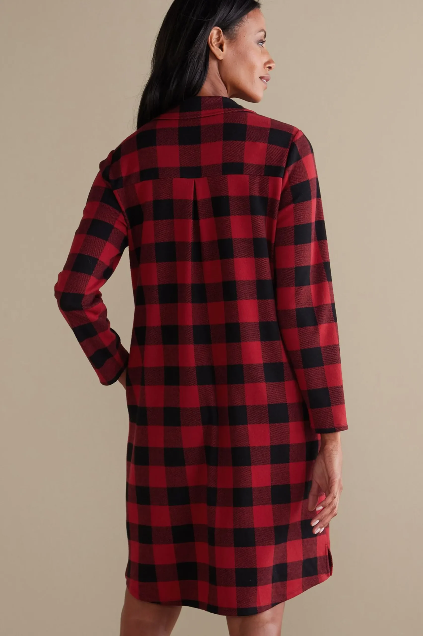 Sleepwear & Lounge-Soft Surroundings Mad About Plaid Sleep Dress Red Plaid