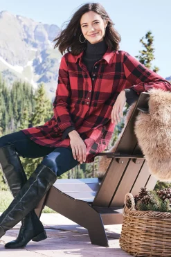 Into The Blues|Wear Now Styles-Soft Surroundings Mad About Plaid Tunic Light Blue Plaid