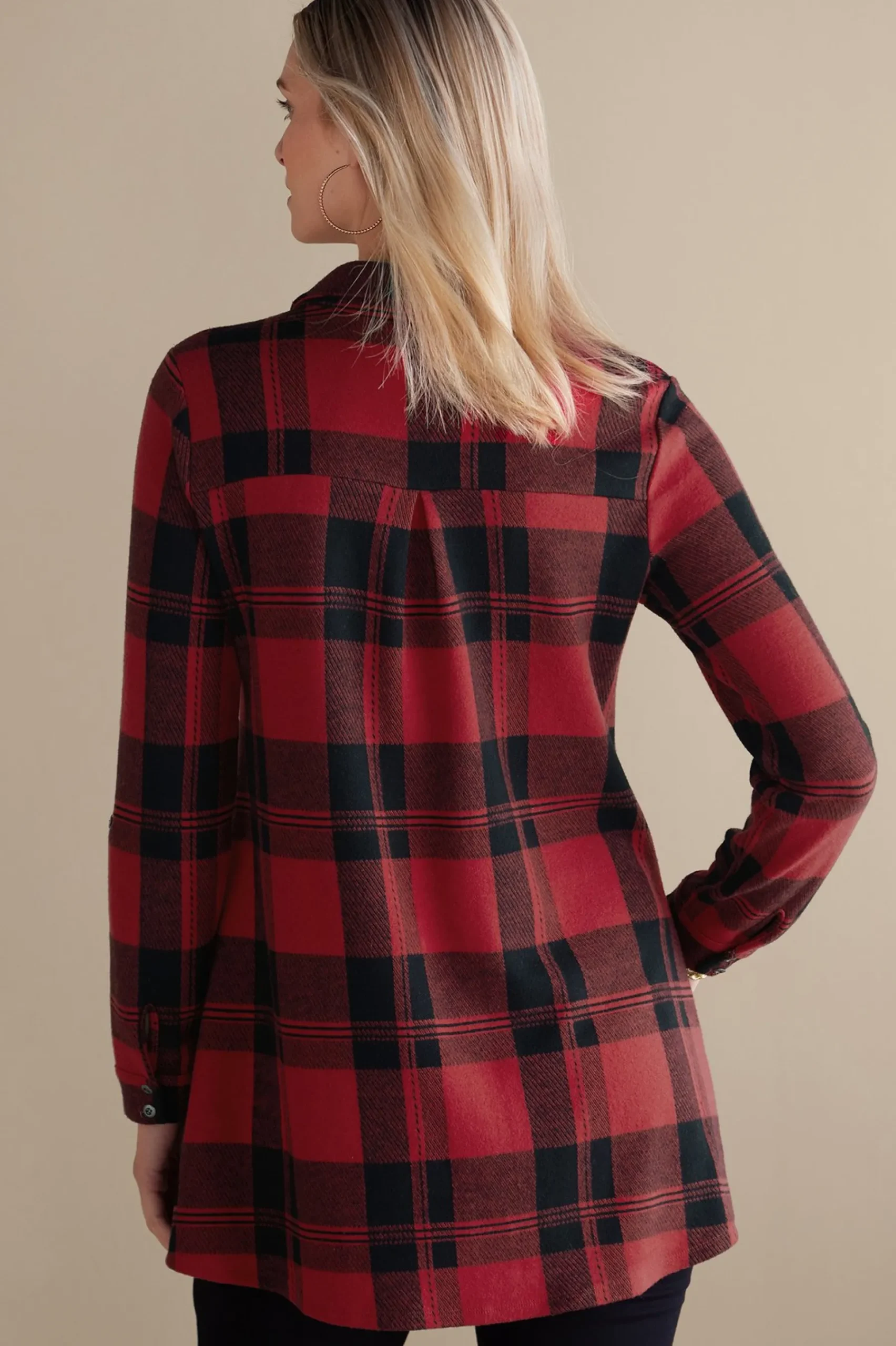 Into The Blues|Wear Now Styles-Soft Surroundings Mad About Plaid Tunic Light Blue Plaid