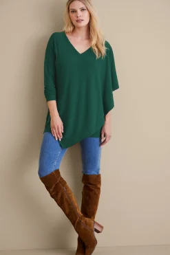 Everyday Styles|long sleeve-Soft Surroundings Madeline Tunic Sangria Red
