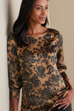 Feminine Flourish|long sleeve-Soft Surroundings Maiya Top Neutral Floral