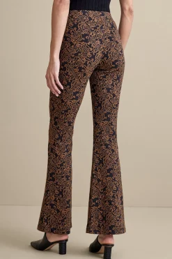 full length-Soft Surroundings Mara Jacquard Pants Black/Brown