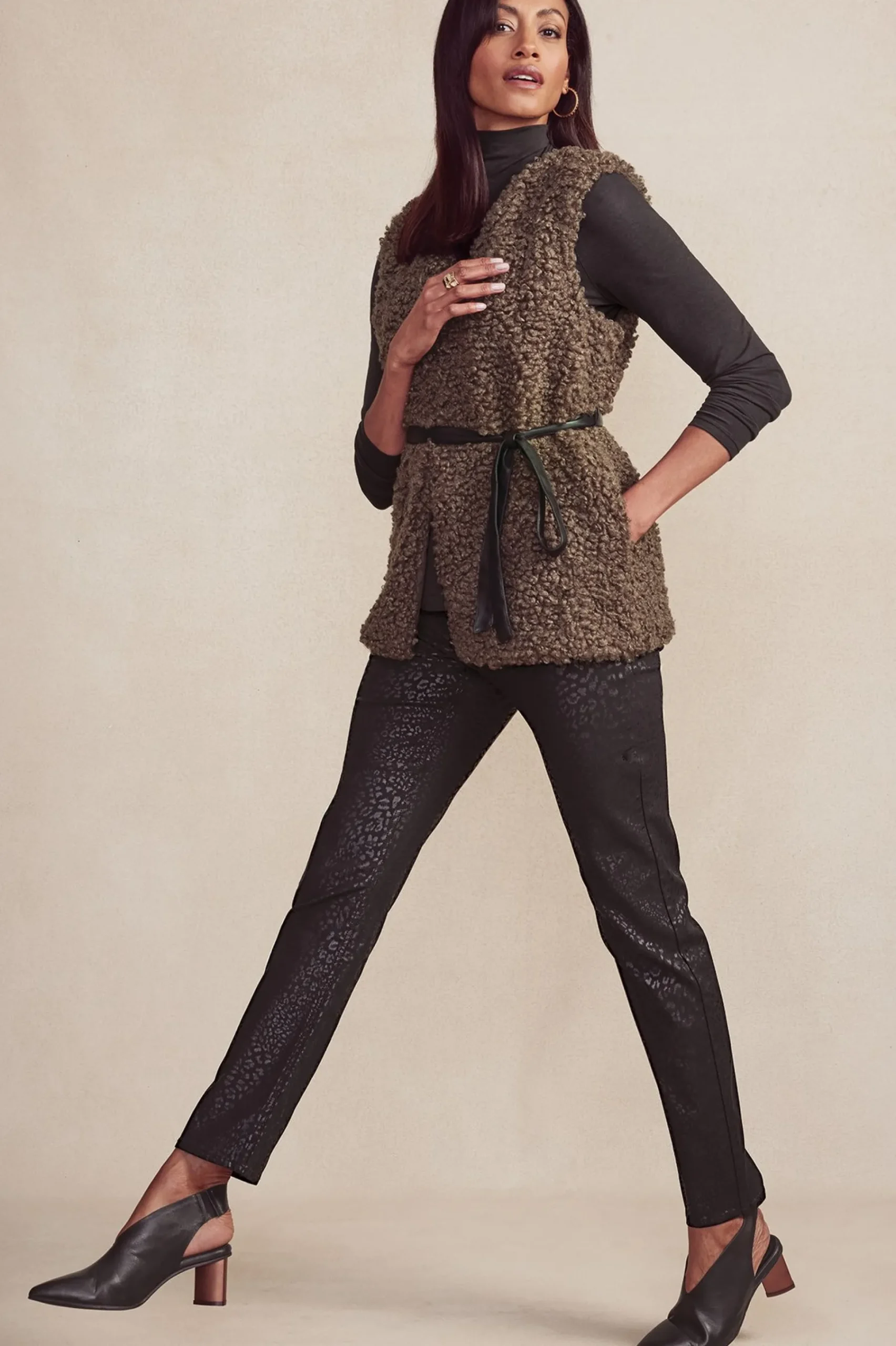 Jackets & Coats|vest-Soft Surroundings Maribo Shearling Vest Brown Shearling