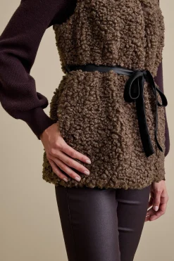 Jackets & Coats|vest-Soft Surroundings Maribo Shearling Vest Brown Shearling