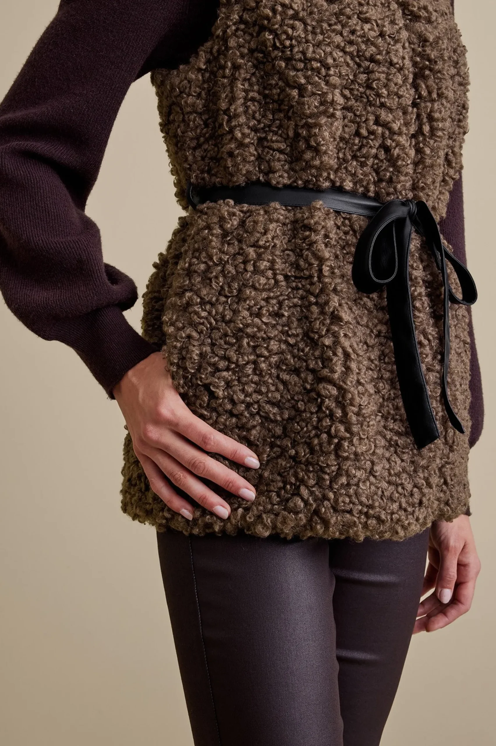 Jackets & Coats|vest-Soft Surroundings Maribo Shearling Vest Brown Shearling