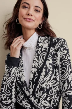 Feminine Flourish|Sweaters & Cardigans-Soft Surroundings Marika Jacquard Cardigan Antique White