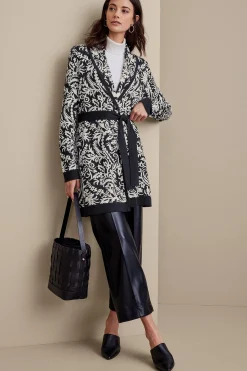 Feminine Flourish|Sweaters & Cardigans-Soft Surroundings Marika Jacquard Cardigan Antique White