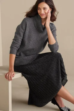 Sweaters & Cardigans|long sleeve-Soft Surroundings Maxine Sweater Dark Grey Heather