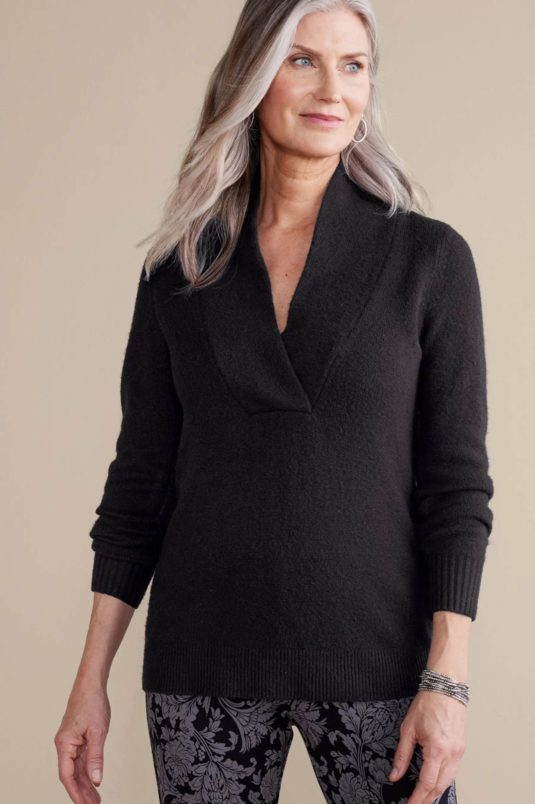 Everyday Styles|Sweaters & Cardigans-Soft Surroundings Meera Sweater Black