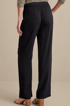 full length|wide leg-Soft Surroundings Melita Wide Leg Pants Black