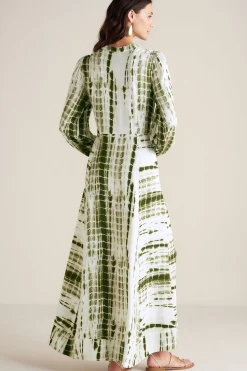 Global Artistry|patterned-Soft Surroundings Melody Dress Green Tie Dye