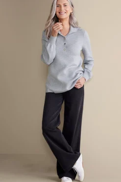Feminine Flourish|Everyday Styles-Soft Surroundings Meria Sweater Tunic Medium Grey Heather