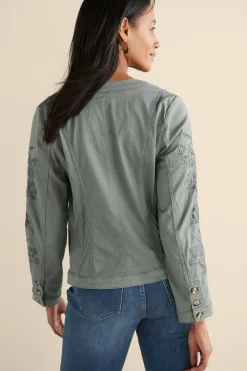 Feminine Flourish|Wear Now Styles-Soft Surroundings Monterey Utility Jacket Agave Green