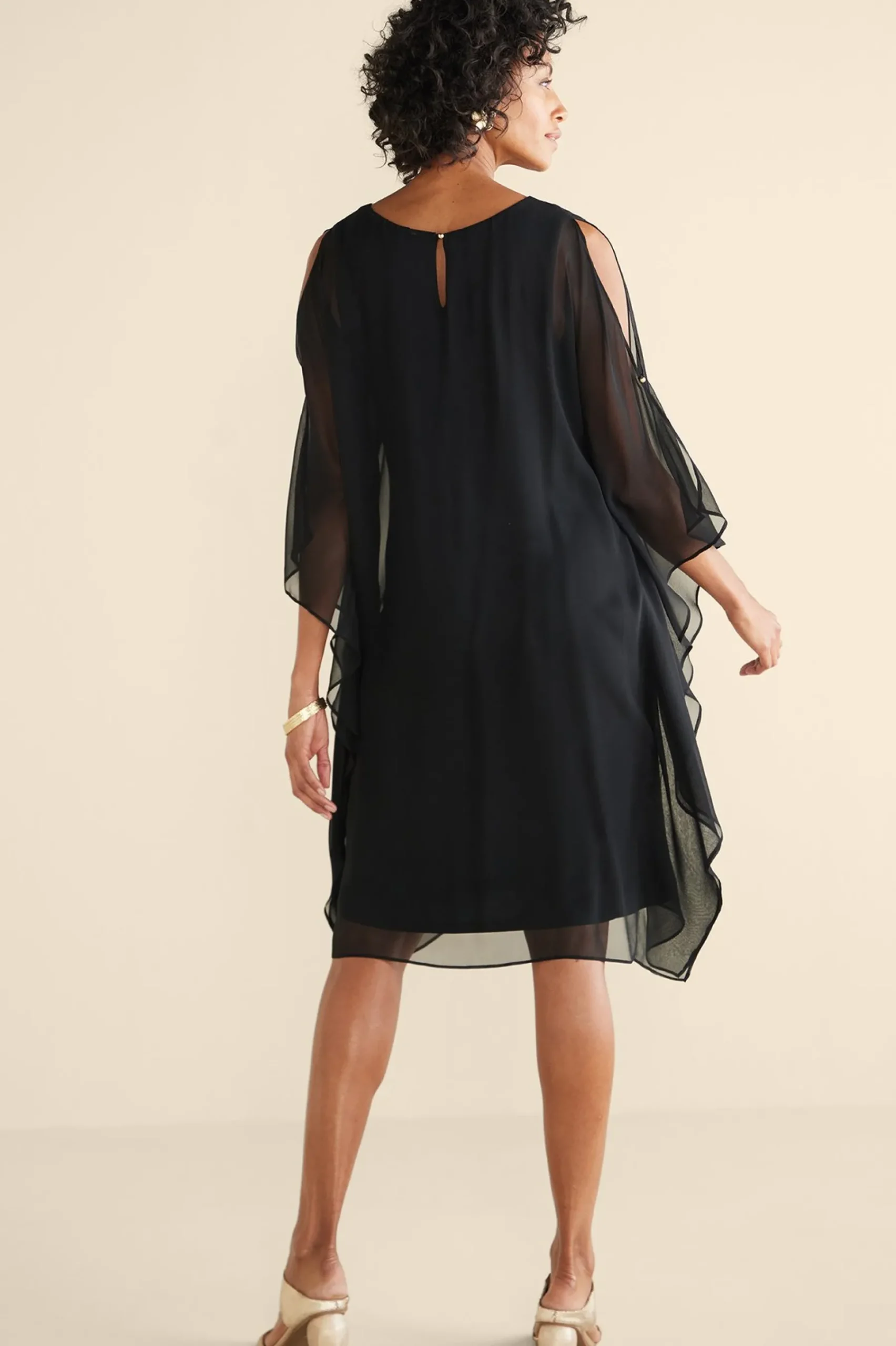 occasion dresses|solids-Soft Surroundings Morlaix Silk Dress Black