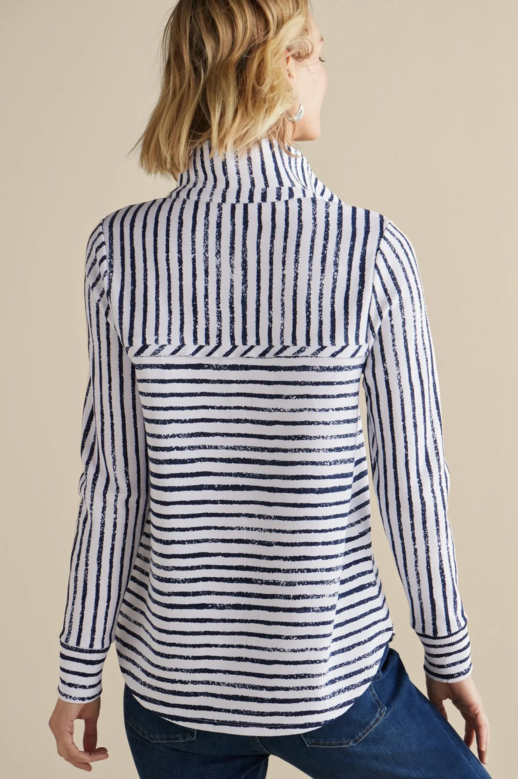 Into The Blues|Wear Now Styles-Soft Surroundings Neera French Terry Tunic Rose Violet