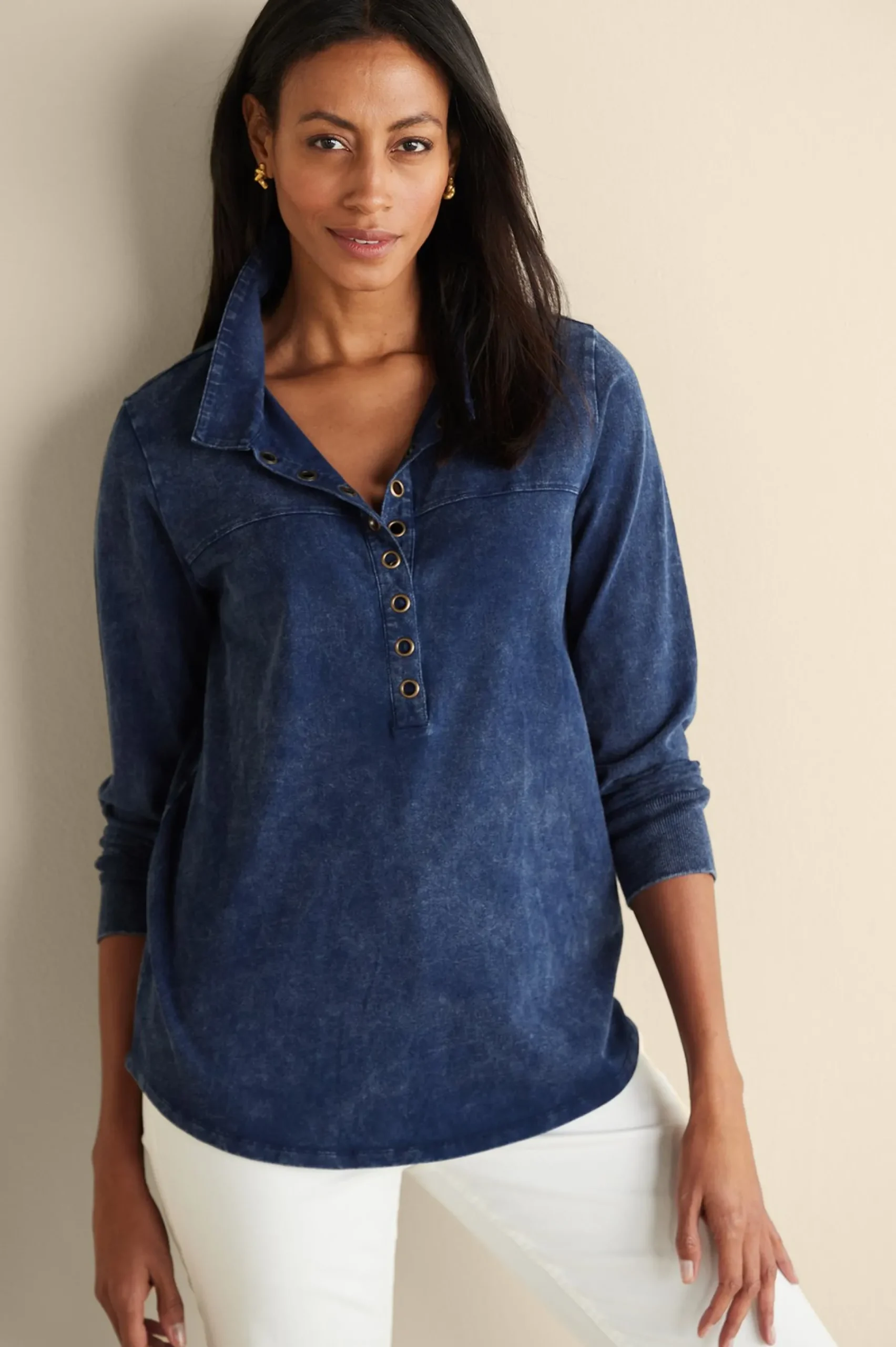 Into The Blues|Wear Now Styles-Soft Surroundings Neera Washed Tunic Denim Blue
