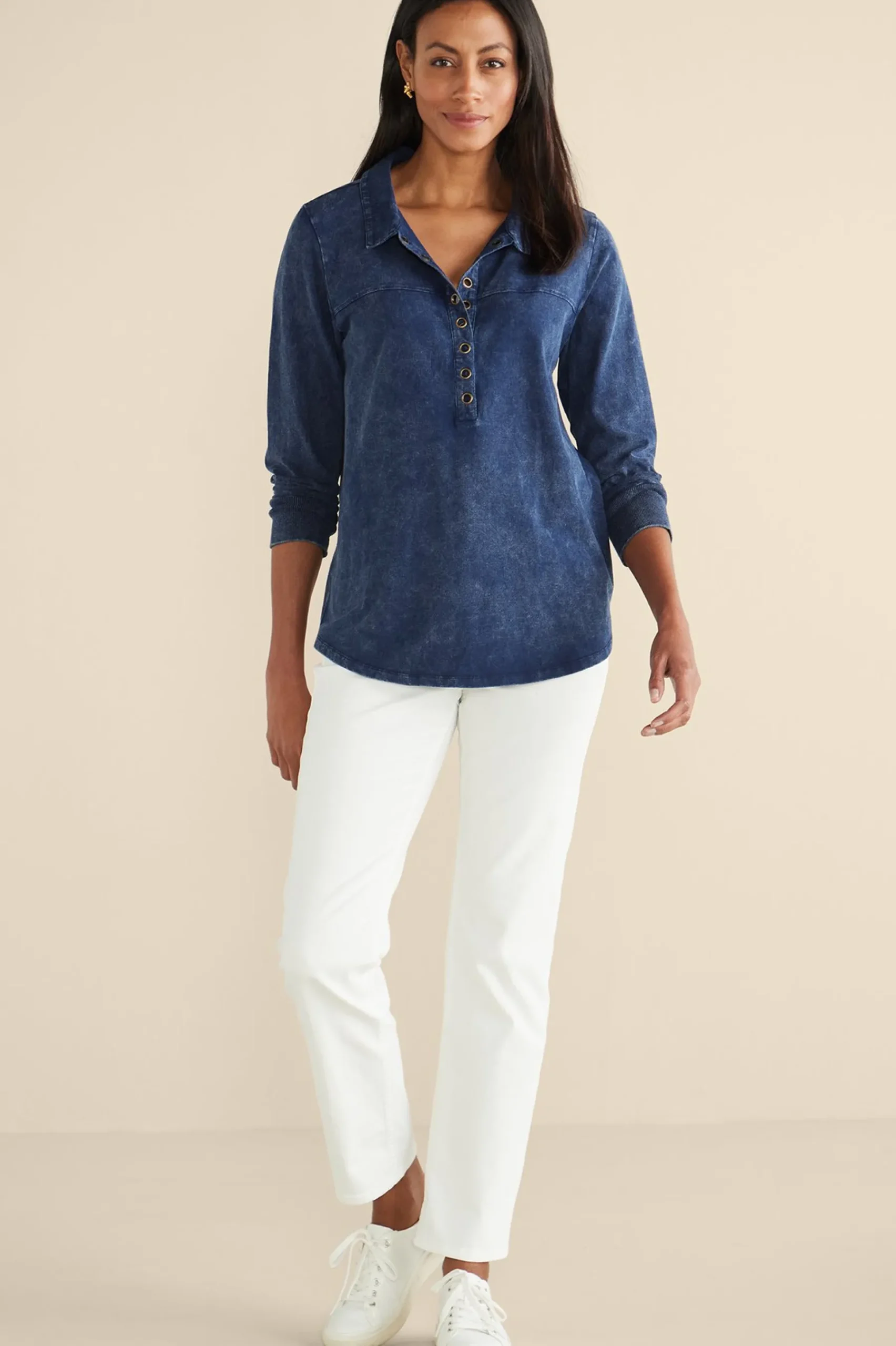 Into The Blues|Wear Now Styles-Soft Surroundings Neera Washed Tunic Denim Blue