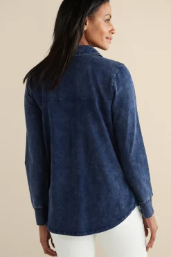 Into The Blues|Wear Now Styles-Soft Surroundings Neera Washed Tunic Denim Blue
