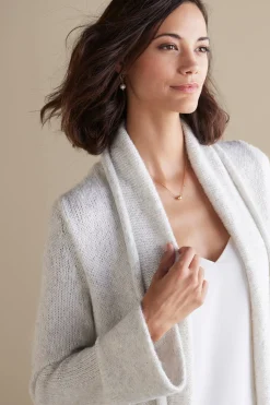 Everyday Styles|Sweaters & Cardigans-Soft Surroundings Neva Sequin Cardigan Ivory