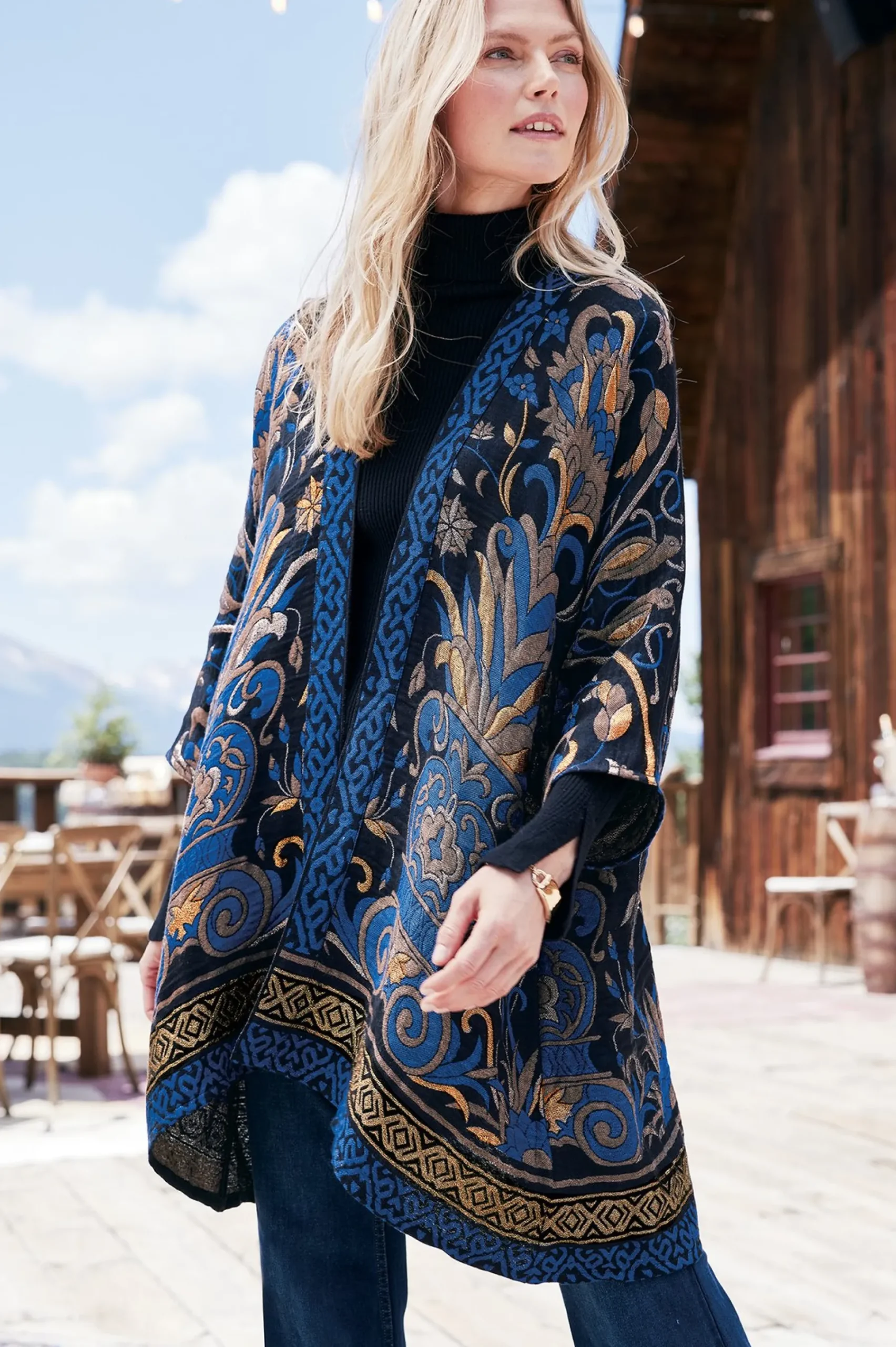Into The Blues|Everyday Styles-Soft Surroundings Night Garden Topper Tapestry Multi
