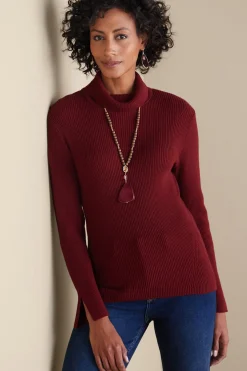 Everyday Styles|Sweaters & Cardigans-Soft Surroundings Nika Sweater Cabernet