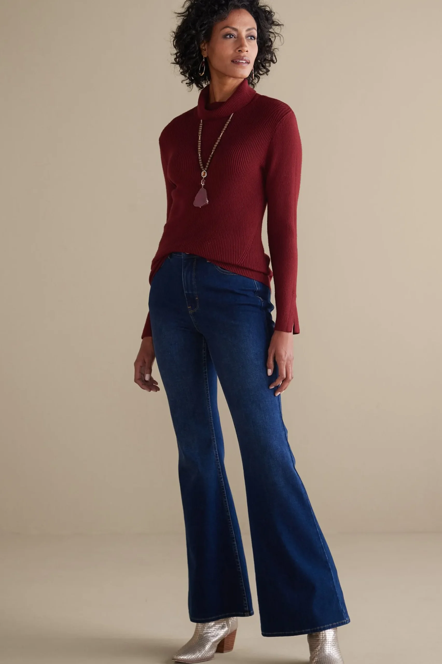 Everyday Styles|Sweaters & Cardigans-Soft Surroundings Nika Sweater Cabernet