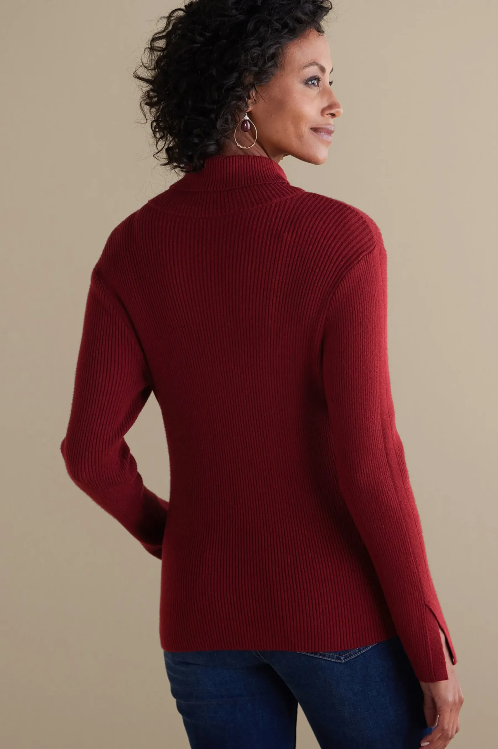 Everyday Styles|Sweaters & Cardigans-Soft Surroundings Nika Sweater Cabernet