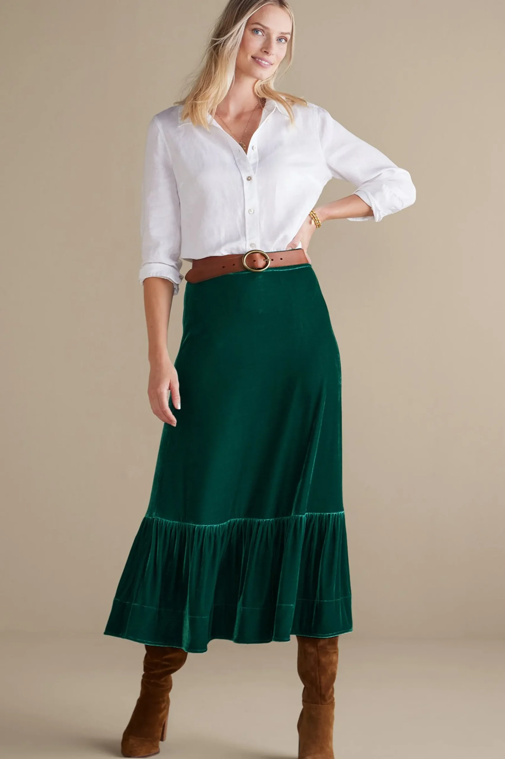 EVelvet Styles|Skirts-Soft Surroundings Noelle Velvet Skirt Black