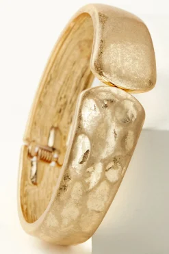 Bracelets|bracelets-Soft Surroundings Nora Hinged Hammered Cuff Antique Silver
