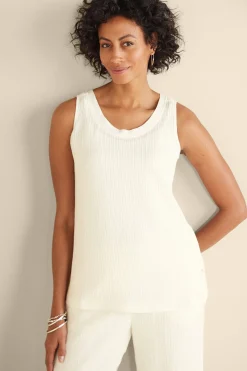 Vacation Shop|Gauze Shop-Soft Surroundings Oceo Gauze Tank Navy