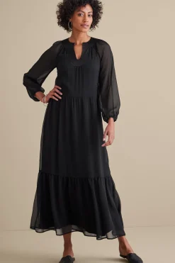 forever favorites|occasion dresses-Soft Surroundings Olga Dress Black