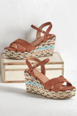 sandals|heels-Soft Surroundings Patrizia Sloane Wedge Brown