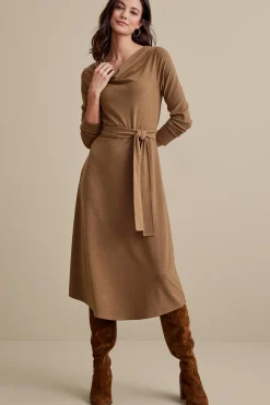 casual|work to play-Soft Surroundings Paula Dress Cocoa Brown