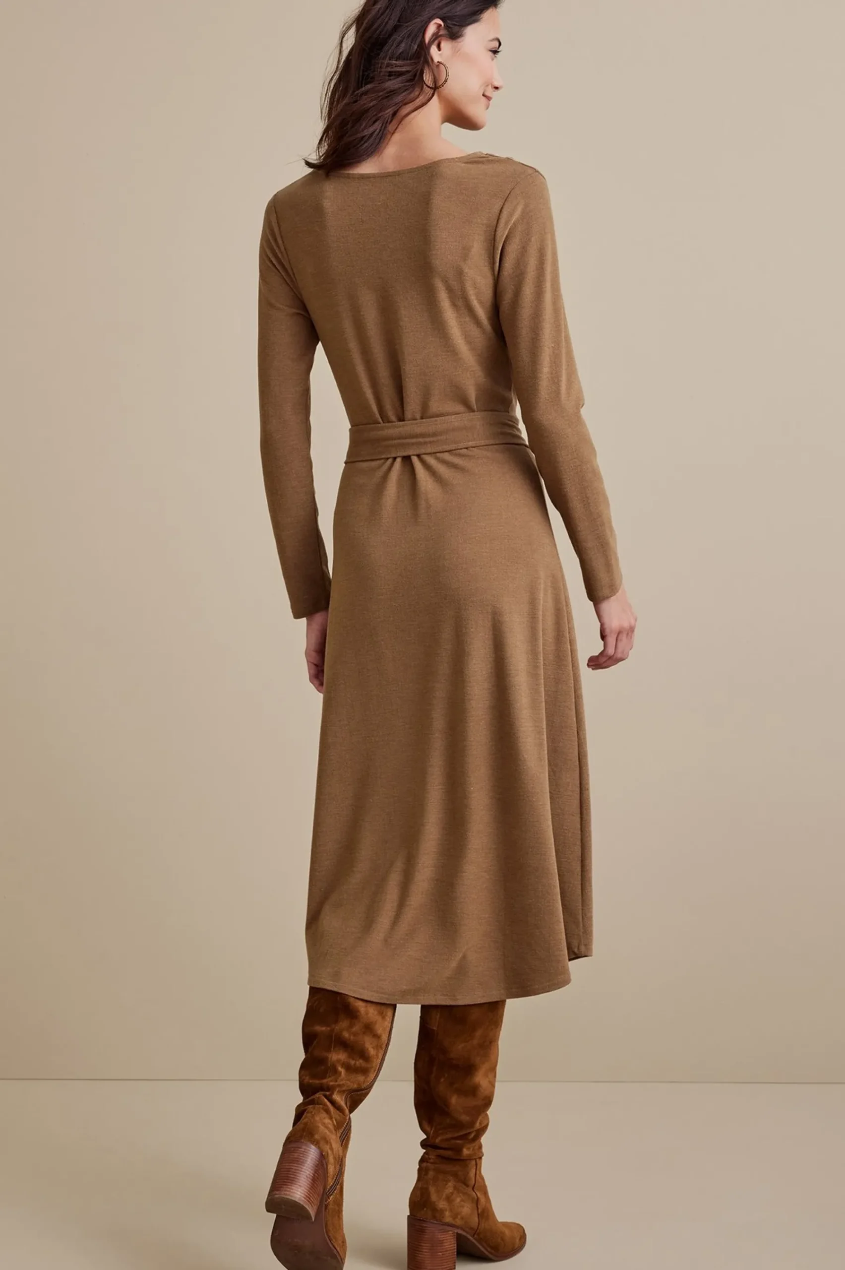 casual|work to play-Soft Surroundings Paula Dress Cocoa Brown