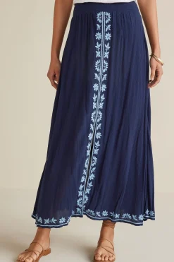 Into The Blues|Gauze Shop-Soft Surroundings Petites Adele Gauze Maxi Skirt Navy
