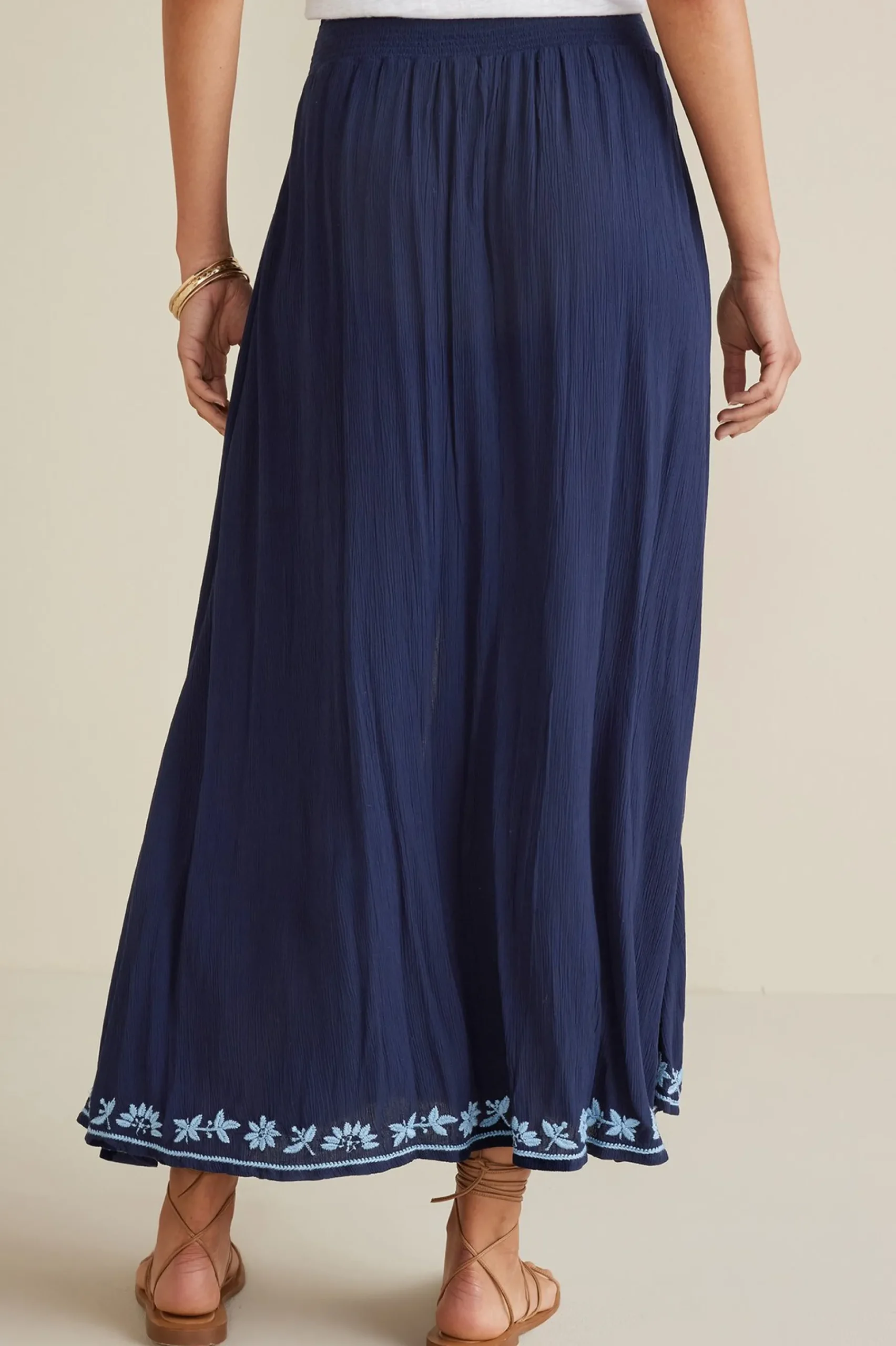 Into The Blues|Gauze Shop-Soft Surroundings Petites Adele Gauze Maxi Skirt Navy