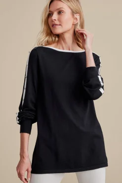 Sweaters & Cardigans|long sleeve-Soft Surroundings Petites Ashley Sweater Black