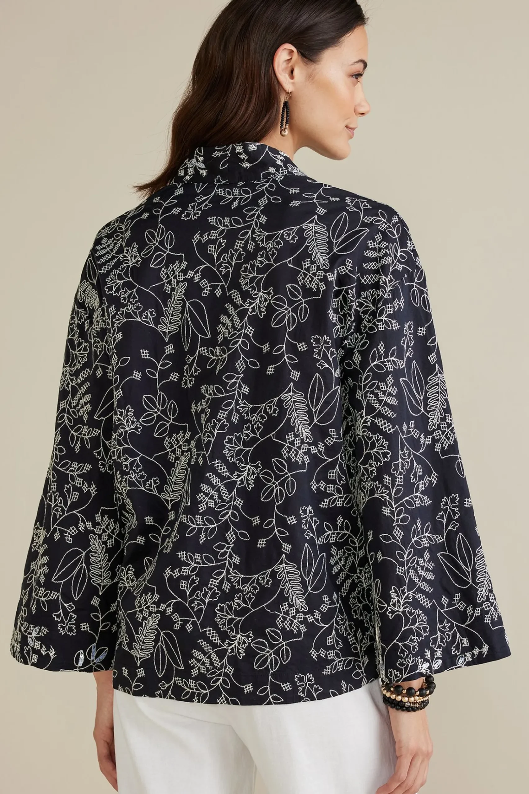 Global Artistry|Jackets & Coats-Soft Surroundings Petites Beatrix Topper Black