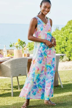 The Floral Shop|Dresses-Soft Surroundings Petites Brenda Maxi Dress Painterly Multi Floral