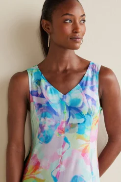 The Floral Shop|Dresses-Soft Surroundings Petites Brenda Maxi Dress Painterly Multi Floral