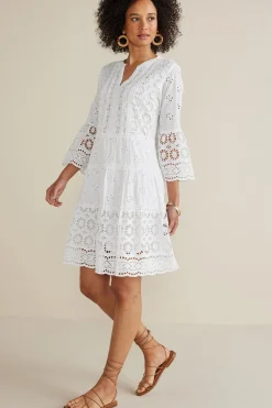 Feminine Flourish|Into The Blues-Soft Surroundings Petites Cordelia Short Dress Swedish Blue
