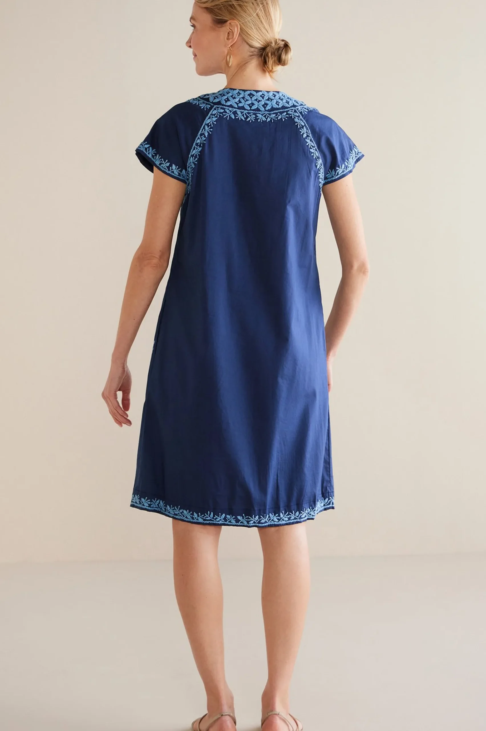 Into The Blues|Global Artistry-Soft Surroundings Petites Davina Short Dress Navy